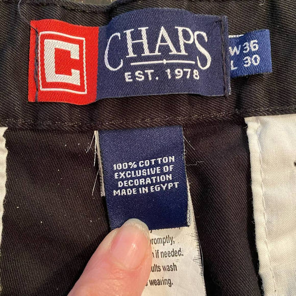 Chaps Black Casual‎ Dress Uniform Pants Men’s work pants 36x30 Relaxed Fit - Picture 8 of 8